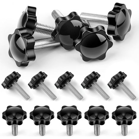 15 Pièces Vis à Tête Étoile M8x30mm, Vis Moletée Écrou à Tête Étoile Vis à Oreilles M8 pour Machines-Outils Dispositifs de Serrage de Machines Instrumentation Appareils Électroménagers (1/5)