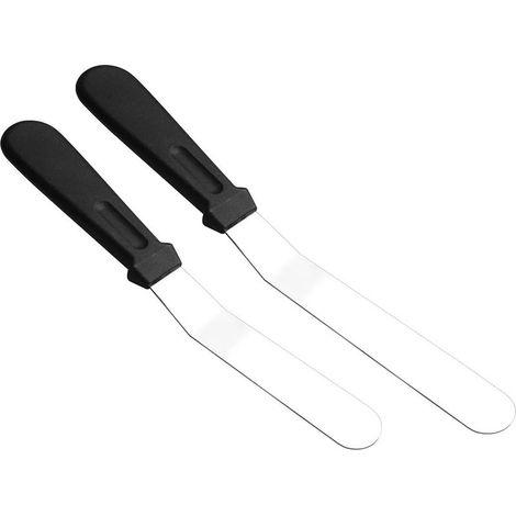 Spatule à pâtisserie, spatule à pâtisserie coudée, spatule en acier inoxydable (6 + 8 pouces) (1/5)