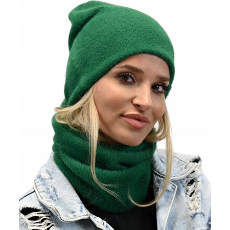 Ensemble d'hiver pour femme, bonnet doux, cache-cou agréable au toucher AL1 (1/5)