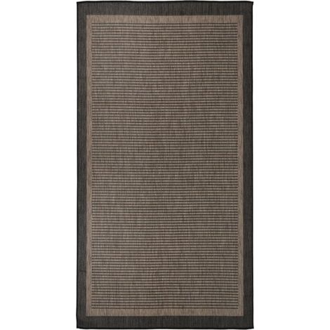 Alfombra de tela plana 80x150 cm de marrón oscuro - 315825 (1/5)