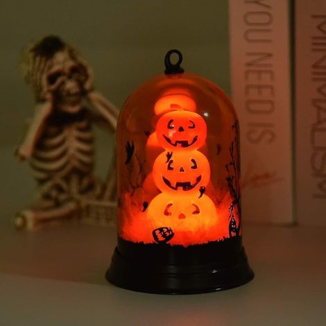 Décorations de Noël rétro avec abat-jour citrouille et guirlande lumineuse orange à piles pour la maison (1/5)