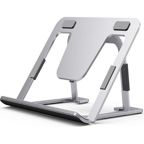 Soporte de aluminio para tablet, ajustable y plegable, ultrafino y portátil, para uso de escritorio. (1/5)