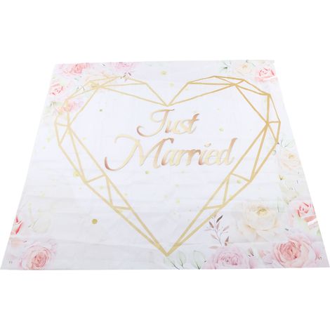 Décor romantique en polyester à installation rapide, motif cœur pour mariage et fiançailles (sans boîte cadeau). (1/5)