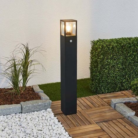 [NEUWERTIG] B-Ware Lucande Wegeleuchte Klemens LED Gartenleuchte anthrazit 90cm mit Bewegungsmelder (1/2)