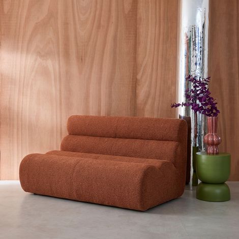 Chauffeuse bouclette texturée 2 places - Nova Bouclette texturée Terracotta (1/4)