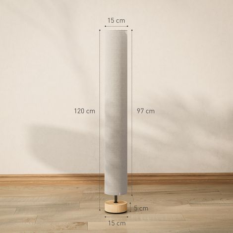 Lampadaire sur pied de salon avec abat-jour en lin, interrupteur à pied, 2 x douille E27, 120 cm, beige (1/5)