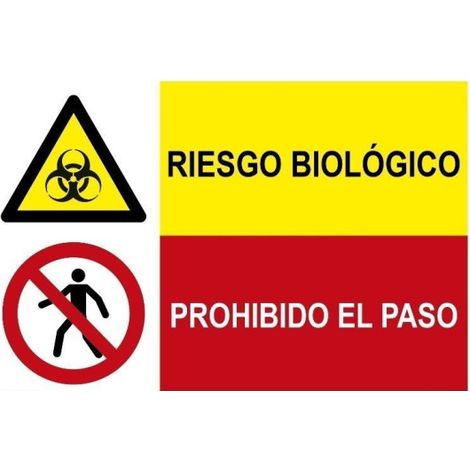 Señal de riesgo biológico, prohibido el paso SEKURECO                 Adhesivo vinilo