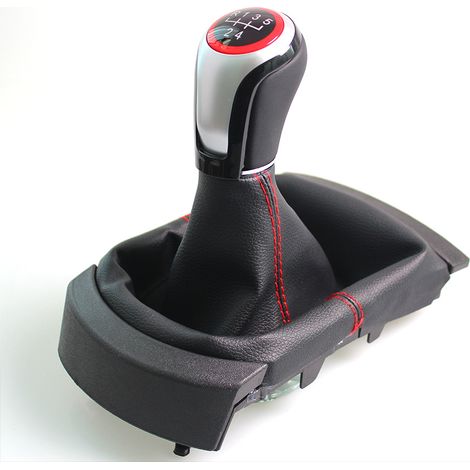 Gear shift knob for SEAT manual transmission, red, 6-speed set (one-piece)