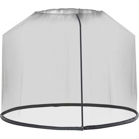 Moskitonetz für Sonnenschirm 300 cm Mückennetz mit Reißverschluss Fliegengitter Schirmmückennetz Insektennetz für Sonnenschirme Insektenschutz für Outdoor Garten Terrassen, Schwarz (1/5)