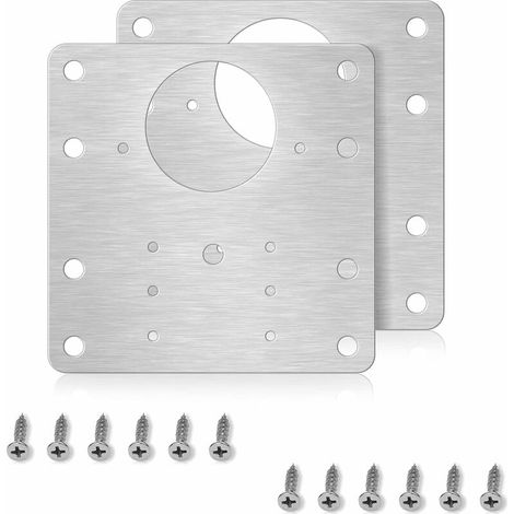 hinge repair plate, stainless steel hinge repair kit, kitchen wardrobe hinge repair plate 9X9cm Suitable for wood furniture hinge repair plate (2PC) (1/5)