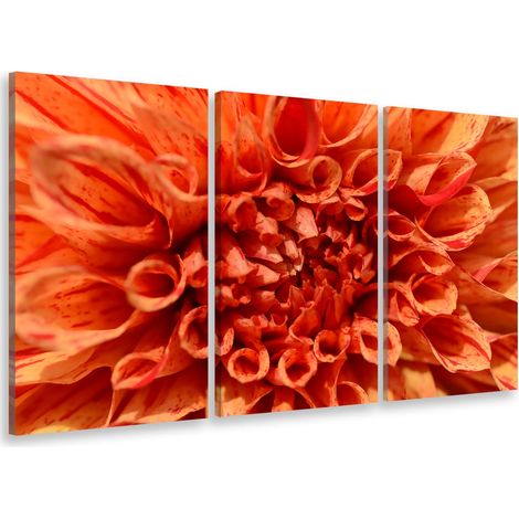 Tableau triptyque Tableau photo dahlia orange - 90x60 cm Toile imprimée (1/5)