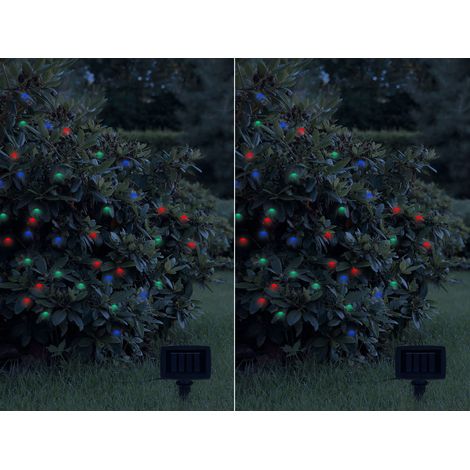 2er Set LED Outdoor Solar Lichterkette RGB Weihnachtsbeleuchtung, 12 Meter (1/5)