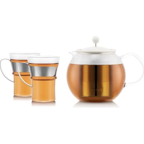Teiera a stantuffo BODUM ASSAM SET 1,0 L Ambra con 2 tazze da 0,35 L