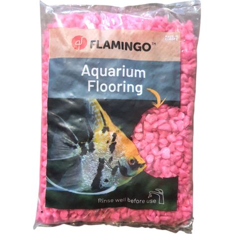 Gravier néon rose, 1 kg, pour aquarium - Flamingo (1/3)