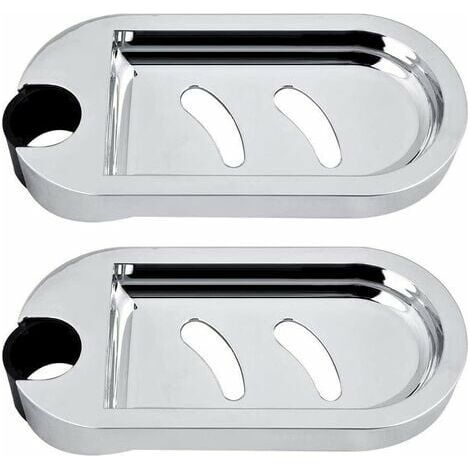 2-teilige Seifenschale für Duschstange, Wand-Schwammhalter, Seifenablage, verstellbares Duschregal für Duschstange, Lochdurchmesser 25 mm (1/5)