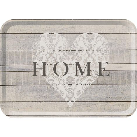 Cucina artigianale Creative Tops Vassoio da portata per tutti i giorni, grande, decorativo, per colazione, brunch, caffè, plastica effetto legno, 38,5 cm x 27,5 cm, grigio (1/4)