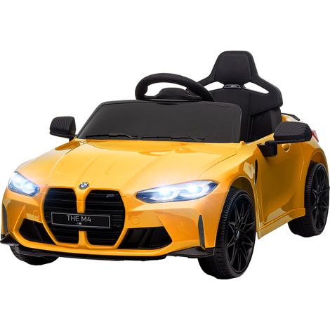 AIYAPLAY Macchinina Elettrica a Licenza BMW M4 in PP e Metallo, Giallo (1/5)