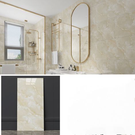 Decorative self-adhesive panels (marble texture) - 10-pack large size - waterproof and stain-resistant, suitable for living spaces (1/5)