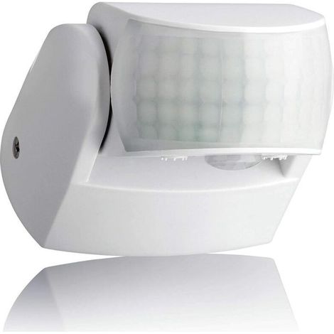 Détecteur de mouvement extérieur IP65, mural, programmable, portée de 12 m/180° à 3 m/360°, avec LED, capteur infrarouge à 2 capteurs. (1/4)