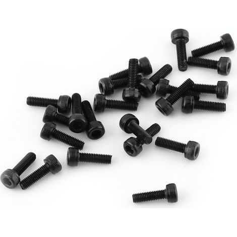 M3 Black Hex Socket Cap Head Screw Bolt Set (M310mm,Fully Threaded,24pcs)