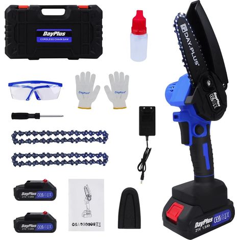 600W 4 pouces Petite Tronçonneuse Électrique sans fil tronçonneuse 2 PCS batterie rechargeable sans fil chaînes