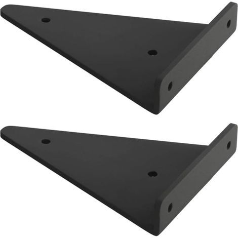 Soporte triangular metálico flotante para estante, soporte oculto para estante de pared, decoración DIY para dormitorio, sala de estar, baño, 2 piezas (17x13cm/6.7x5.1in, negro) (1/5)
