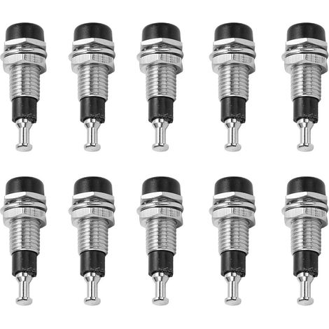 J.40006 Lot de 10 Douilles Banane Femelle 2mm Nickelées Montage Panneau Noir (1/5)