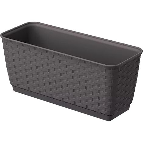 Pot de fleurs oblong DRL300P avec soucoupe Umbra