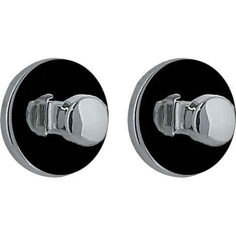 2 colgadores de pared para toalla DOT ABS Negro plata Spirella