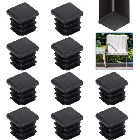 Bouchon Carré 20x20mm - Embout Protection Tube Métal - Pour Meubles Chaises Étagères - Lot De 20 Pièces (1/5)