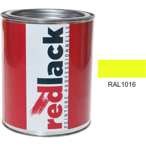 Dose 1L Lack Mehrzweckfarbe – RAL 1016 – Schwefelgelb – Seidenmatt – für verschiedene Oberflächen – Redlack