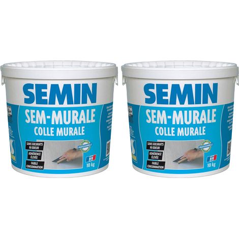 Sem-Murale, Colle pour Toiles de Verre et Revêtements Muraux Légers Semin, Prêt à l'Emploi, Seau de 10 kg (Lot de 2)