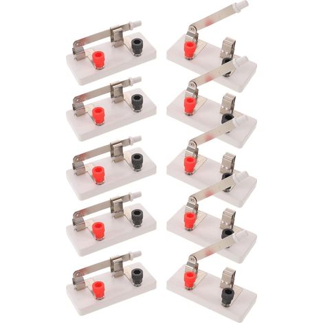 10 Pièces Interrupteur Unipolaire à Levier pour Cours de Sciences, Manipulation Sécurisée Coque Isolante en Plastique et Contacts Métalliques Simples pour Étudiants (1/5)