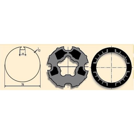 Jeu d'adaptation moteur pour LT 60 tube ø 78 à goutte somfy