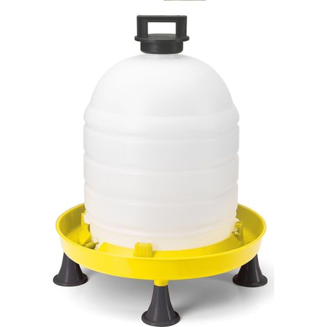 Chick'A – Abreuvoir sur pied 15L – Plastique durable – Facile à monter – Livré avec pieds – Pour poulailler et basse-cour
