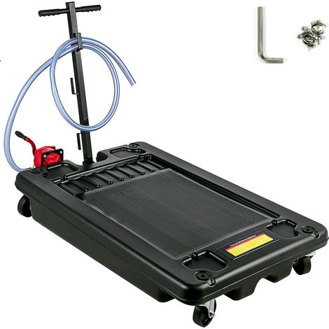 Bac de Vidange Huile Portatif Pompe 64L 17 Gallons, Profil Bas, Tuyau 8 Pieds, Camions Voitures SUV, Récupération d'Huile (1/5)