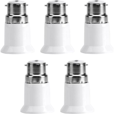 5x B22 à E27 Convertisseur de Douille, Adaptateur de Base pour Lampes et Ampoules LED et Fluocompactes (1/5)