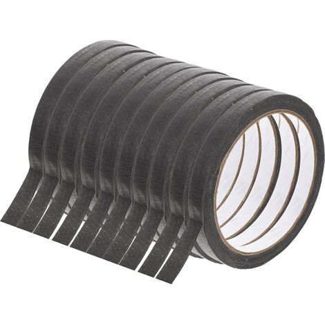 Facile à Décoller de Masquage 10 Rouleaux de Ruban Adhésif en Papier Noir Adhère Bien sur Véhicules et Murs pour Projets DIY et Finition (1/5)