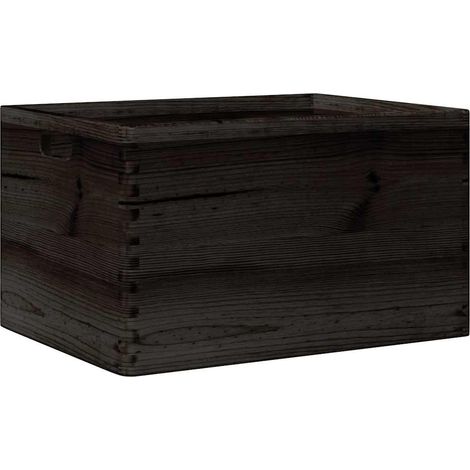 Maison Exclusive - Caja de madera con asas madera maciza pino neg