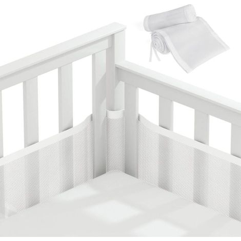 Tour de lit bébé 340x30cm – Doublure en maille 3D respirante – Sécurise la circulation de l'air – Convient à tous les berceaux (1/5)