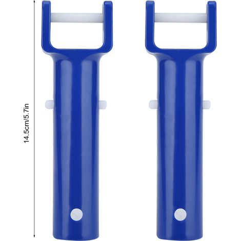 Cabezal de cepillo para limpieza de piscinas con mango de clip, 2 piezas, ABS azul, accesorios de repuesto para piscinas (1/5)
