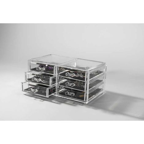 Compactor Bijoux Organizer 6 Cassetti, Polistirene Trasparente, 23.8 x 15 x H. 11 cm, RAN6044 (1/5)