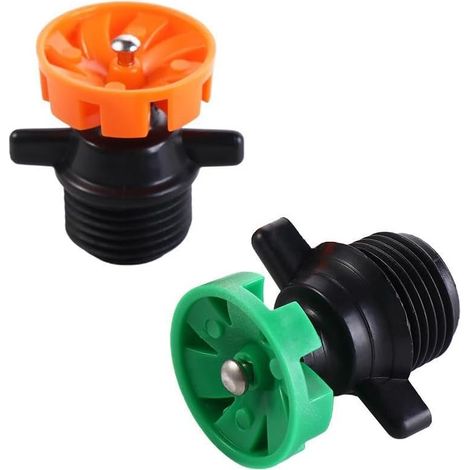 Due irrigatori rotanti a 360 gradi, microirrigatori a 4 punti con filettatura esterna (1/4)