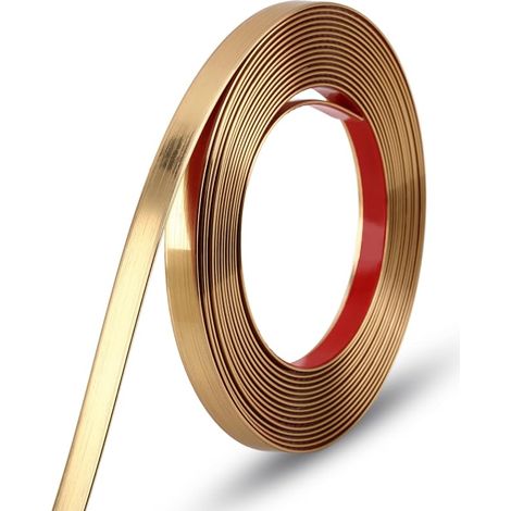 5m x 1,3cm Joints et Trimmings de Murs en Or Frotté, Bande Décorative Flexible Collante pour Carrelage, Miroir, Plafond, Sol, Panneau, Armoire (1/5)