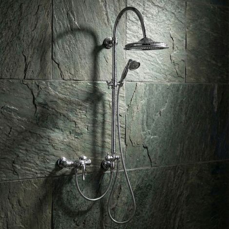 PaulGurkes Ensemble de Douche Mural Rétro Chrom Système Série GAIA (1/5)