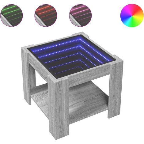 Maison Exclusive - LED-Couchtisch Grau Sonoma 53x53x45 cm Holzwer