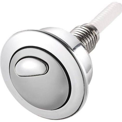 Pulsante di scarico WC di ricambio, pulsante per riparazione bagno, doppio scarico, foro da 48 mm, argento (1/5)