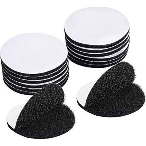 15 Pieces Black Scratch Double-Sided Adhesive Strips, Self-Adhesive Tape, Extra Strong Double-Sided Adhesive, Round (5 x 5cm). (1/4)