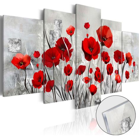 Tableau sur Verre Acrylique "Scarlet Cloud" 50 x 100 cm (1/2)