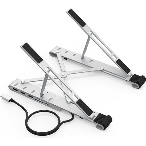 Choetech Stand Multifunktionsstation für Laptop PD / USB-C HDMI (4K / 30Hz) / 2xUSB-A / 1xUSB-C / 1xSD / 1xTF Schwarz (1/5)